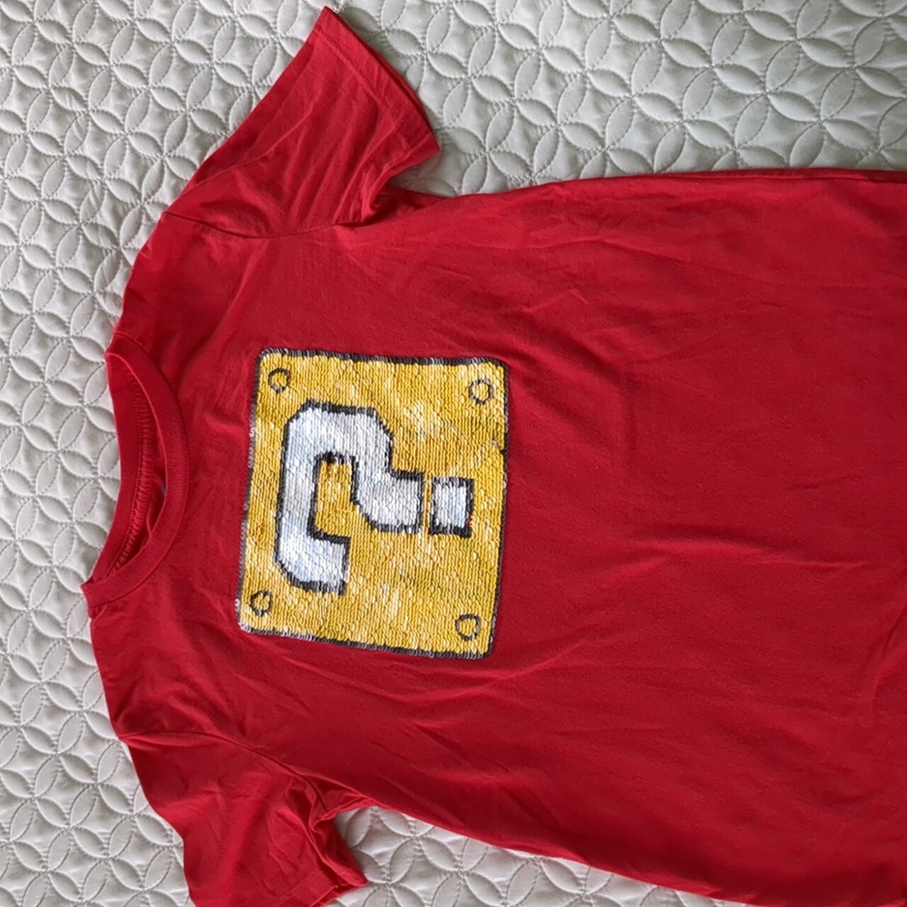 Kids Sequin Super Mario Tee Size Large